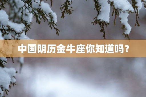 中国阴历金牛座你知道吗？