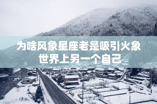 为啥风象星座老是吸引火象 世界上另一个自己