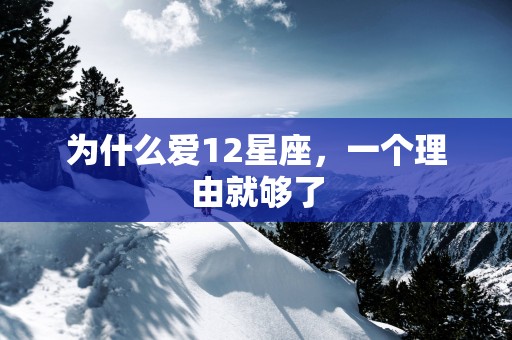 为什么爱12星座，一个理由就够了
