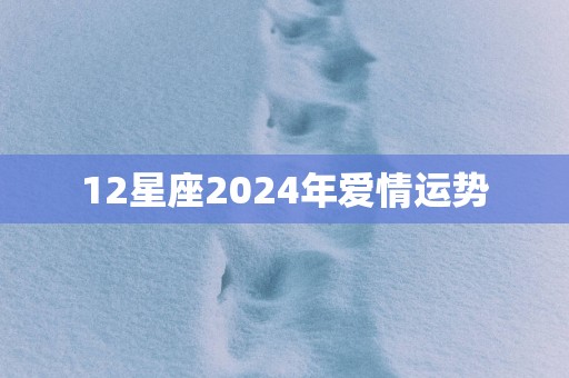 12星座2024年爱情运势