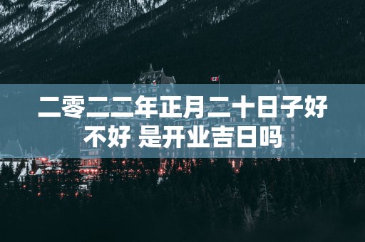 二零二二年正月二十日子好不好 是开业吉日吗