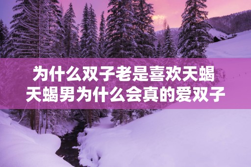 为什么双子老是喜欢天蝎 天蝎男为什么会真的爱双子女