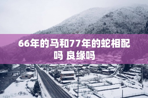 66年的马和77年的蛇相配吗 良缘吗