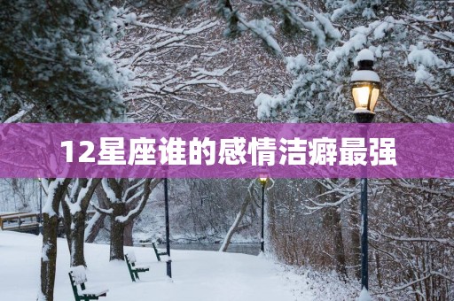 12星座谁的感情洁癖最强