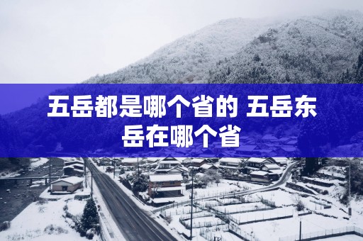 五岳都是哪个省的 五岳东岳在哪个省