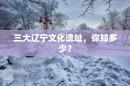 三大辽宁文化遗址，你知多少？