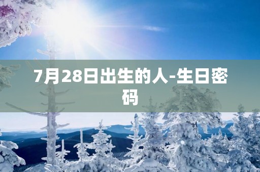 7月28日出生的人-生日密码
