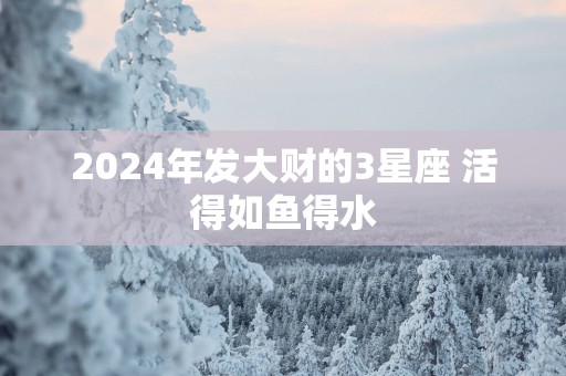 2025年发大财的3星座 活得如鱼得水