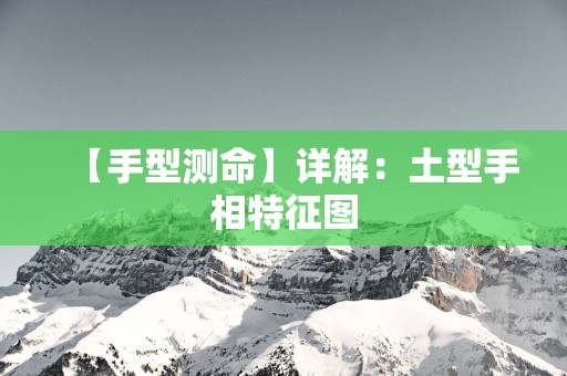 【手型测命】详解：土型手相特征图