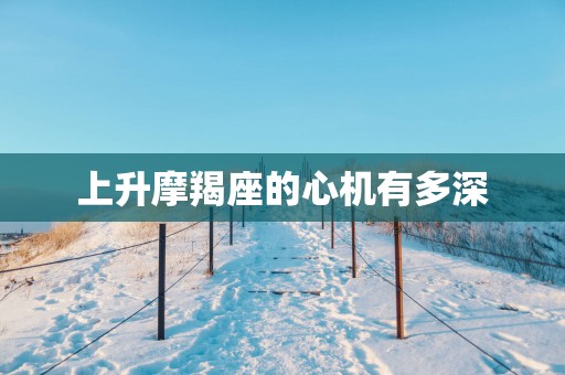 上升摩羯座的心机有多深