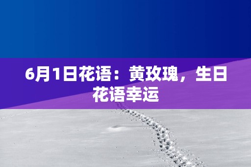 6月1日花语：黄玫瑰，生日花语幸运