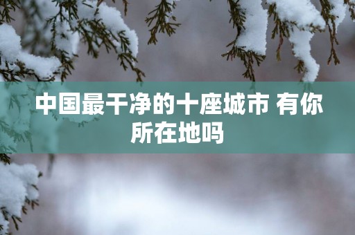 中国最干净的十座城市 有你所在地吗