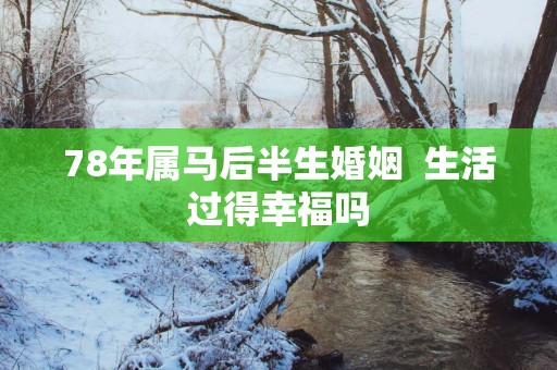 78年属马后半生婚姻  生活过得幸福吗