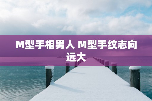 M型手相男人 M型手纹志向远大