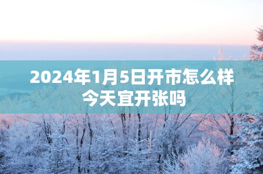 2025年1月5日开市怎么样 今天宜开张吗
