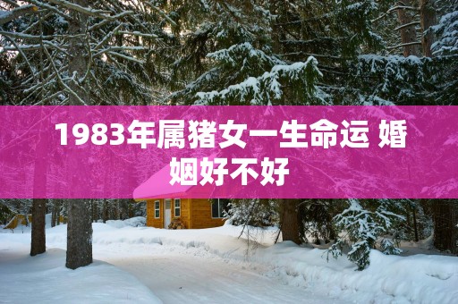 1983年属猪女一生命运 婚姻好不好