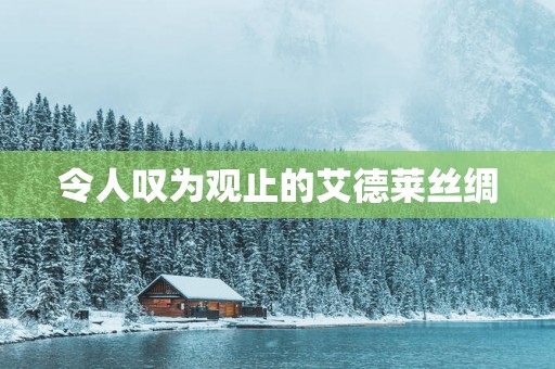 令人叹为观止的艾德莱丝绸