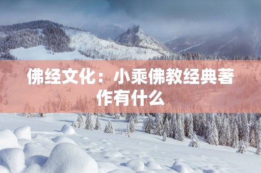 佛经文化：小乘佛教经典著作有什么