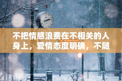 不把情感浪费在不相关的人身上，爱情态度明确，不随便爱的星座
