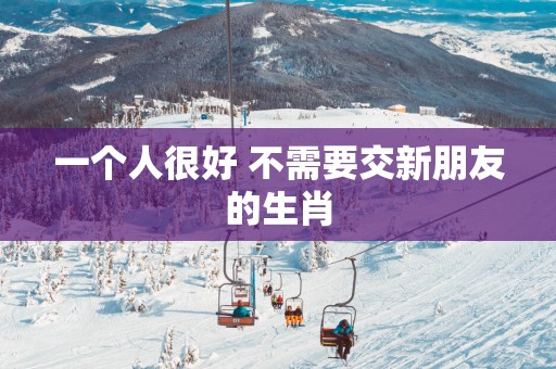 一个人很好 不需要交新朋友的生肖