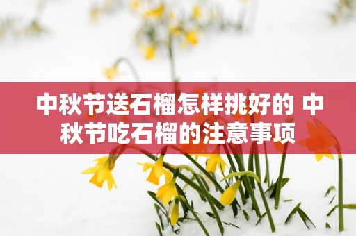 中秋节送石榴怎样挑好的 中秋节吃石榴的注意事项
