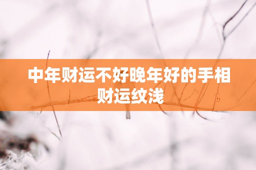 中年财运不好晚年好的手相 财运纹浅