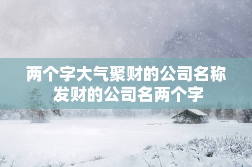 两个字大气聚财的公司名称 发财的公司名两个字