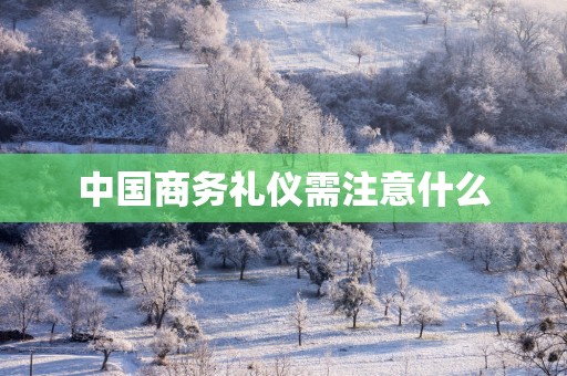 中国商务礼仪需注意什么