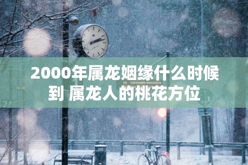 2000年属龙姻缘什么时候到 属龙人的桃花方位