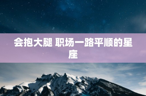 会抱大腿 职场一路平顺的星座