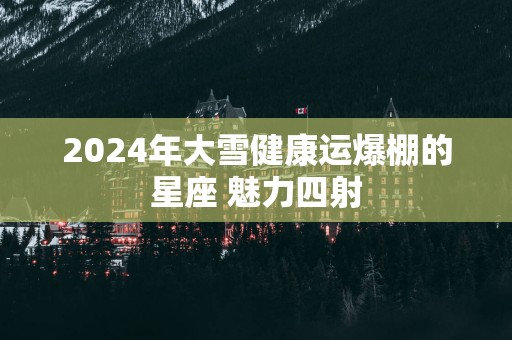 2025年大雪健康运爆棚的星座 魅力四射