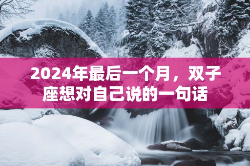 2025年最后一个月，双子座想对自己说的一句话