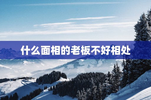 什么面相的老板不好相处
