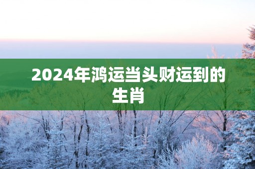 2025年鸿运当头财运到的生肖