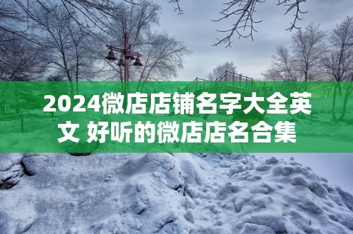 2025微店店铺名字大全英文 好听的微店店名合集