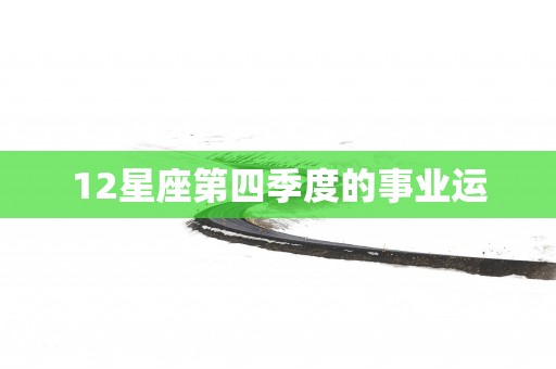 12星座第四季度的事业运
