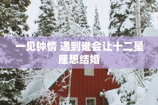 一见钟情 遇到谁会让十二星座想结婚