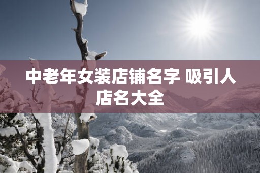 中老年女装店铺名字 吸引人店名大全