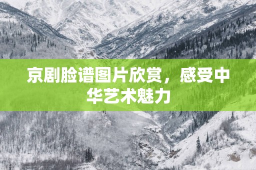 京剧脸谱图片欣赏，感受中华艺术魅力
