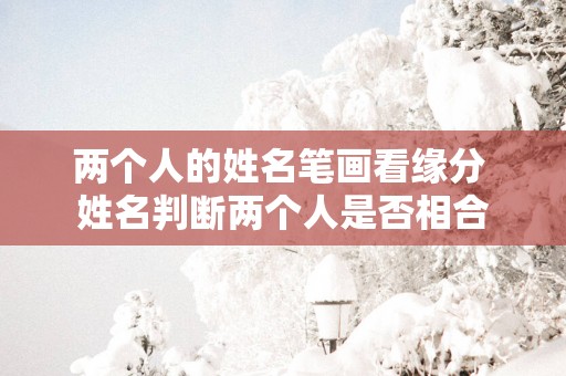 两个人的姓名笔画看缘分 姓名判断两个人是否相合