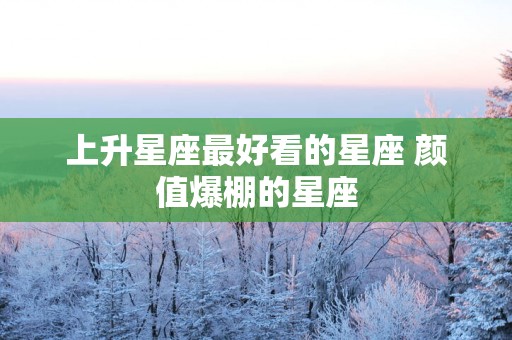 上升星座最好看的星座 颜值爆棚的星座