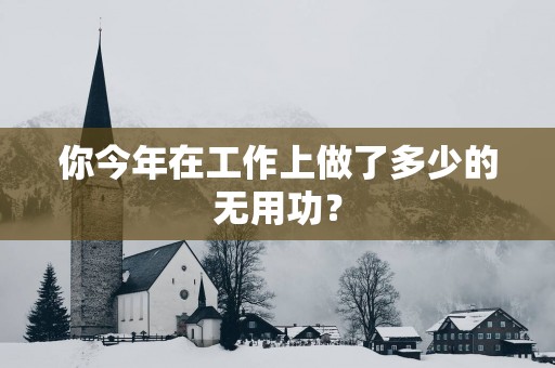 你今年在工作上做了多少的无用功？