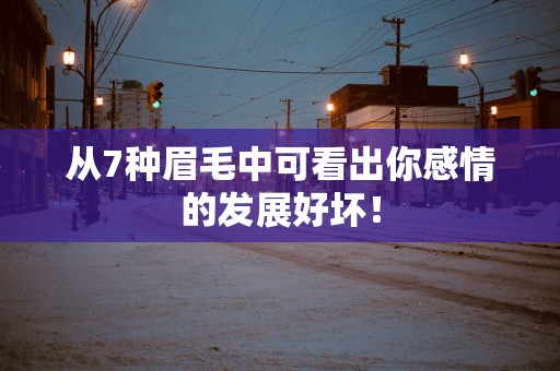 从7种眉毛中可看出你感情的发展好坏！