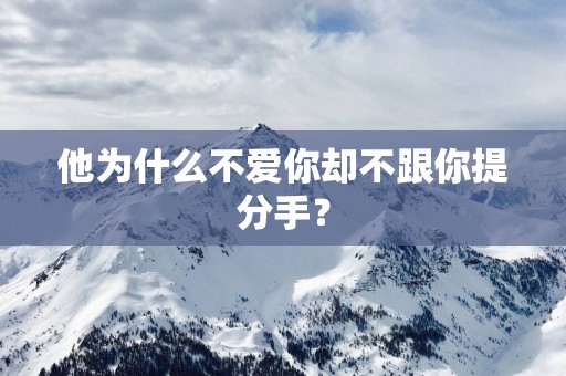 他为什么不爱你却不跟你提分手？