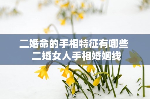 二婚命的手相特征有哪些  二婚女人手相婚姻线