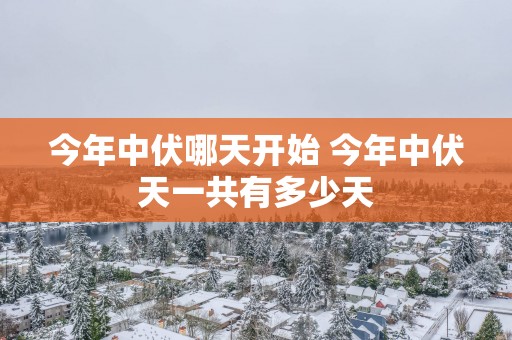 今年中伏哪天开始 今年中伏天一共有多少天