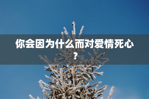 你会因为什么而对爱情死心？