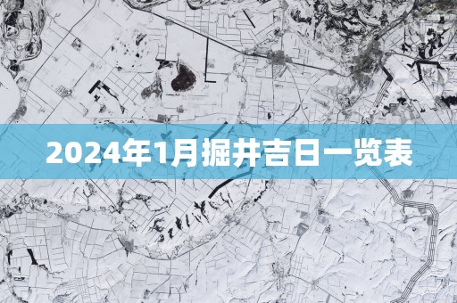 2025年1月掘井吉日一览表