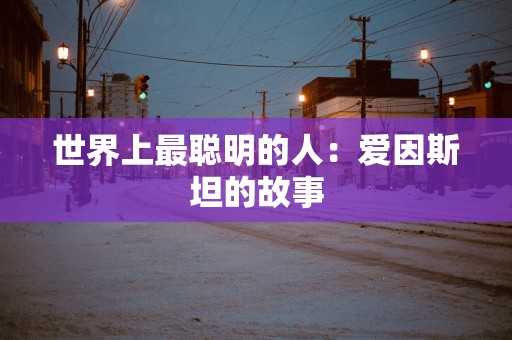 世界上最聪明的人：爱因斯坦的故事