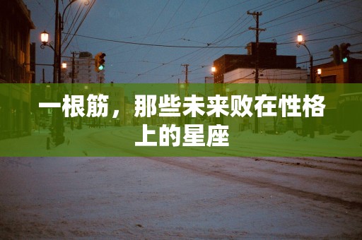 一根筋，那些未来败在性格上的星座